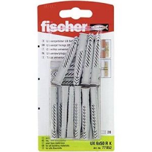 Image de Fischer 77852 Lot de 20 Chevilles universelle UX 6 x 50 mm RK