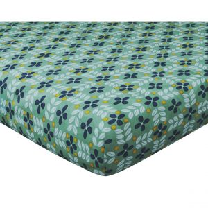 Drap-housse ZENGA vert en coton