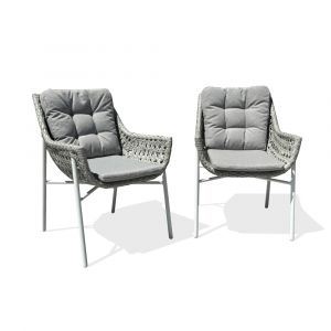 Remarquable Lot de 2 fauteuils de jardin - Blanc