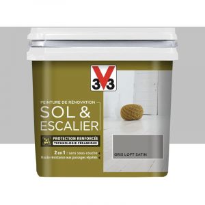 V33 Peinture De R&eacute;novation Sol & Escalier Gris Loft 0,75 L