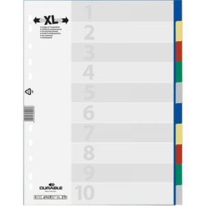 Durable Intercalaire plastique 10 positions (A4)