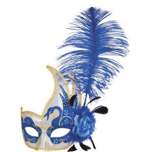 Image de Masque Loup Plume Bleu