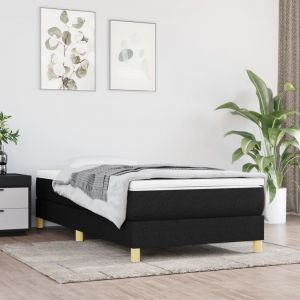 VidaXL 3120576 Sommier à ressorts de lit Noir 90x190 cm Tissu