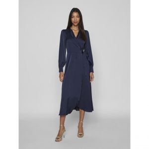 Vila Vienna Ravenna L/S Ankle Wrap Dress-Noos Robe, Blazer Bleu Marine, 40 EU Femme
