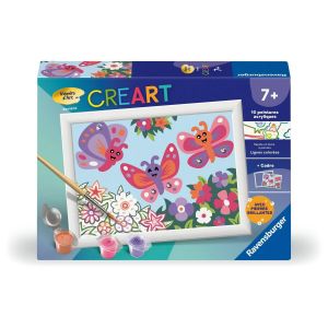 Ravensburger CreArt Kids 13x18 cm - Numéro d'art - Papillons Joyeux - Kit de Peinture par numéros - Dès 7 Ans - 25777