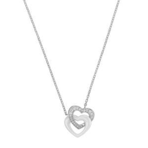 Image de Ceranity 72/0005 B - Collier coeur en céramique et argent pour femme