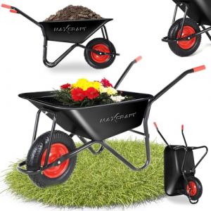 Maxcraft - Brouette Pneus Avec Chambre à Air 250 kg 100 l - Noir / Rouge – Black Edition