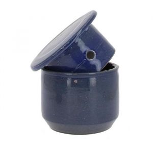 Beurrier - Poterie Turgis - Grès bleu - 500g - Conservation beurre - Made in Calvados