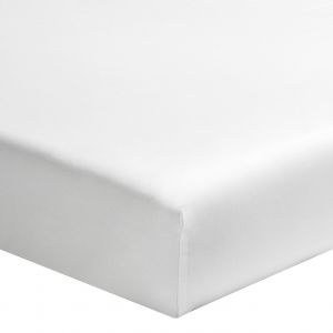 Essix Drap Housse Royal Line Percale de Coton Blanc 90 x 220 cm