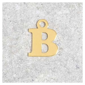 Pendentif Lettre B - Argent Massif 925 Doré à l'or 24K
