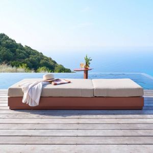 Hesperide Lit de piscine Allure beige/acajou