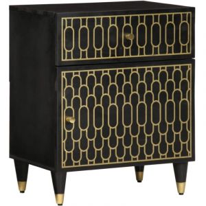 VidaXL Table de chevet 50x33x60 cm bois de manguier massif, armoire, meubles de chambre à coucher, support de téléphone, armoire d'appoint
