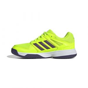 Adidas Mixte Enfant Speedcourt Indoor Shoes Kids Chaussures de Sport, Lucid Lemon Aurora Met Aurora Prune, 38.5 EU