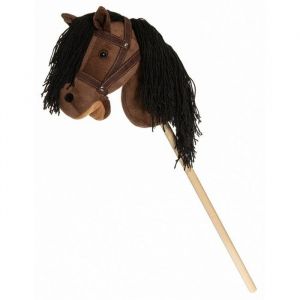 Cheval en peluche Teddykompaniet, bâton en bois, rênes, 80 cm, T-TED-03002