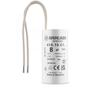 Condensateur 8 uF pour Moteur Monophasé - Utilisation pour Kärcher, Pompe de Piscine, Porte de Garage - 425V/450V/475V