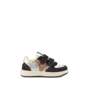 Victoria Baskets bandes en paillettes et daim bébé Tiempo Tiras