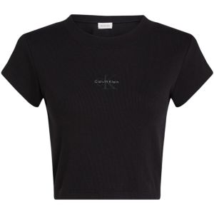 Calvin Klein T-shirt Monologue Baby manches courtes noir pur femme - S