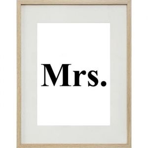 Cadre Photo Mr & Mrs 30x40cm avec P e Partout Tableau Bois Verre (C NE CLAIR)