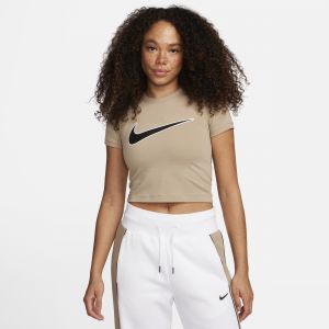 Nike T-shirt Court Street Femme - BROWN, BROWN - Taille L