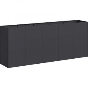 VidaXL Jardini&egrave;re noir 200x40x80 cm acier lamin&eacute; &agrave; froid
