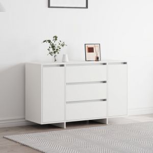 VidaXL Buffet avec tiroir Blanc 120 x 41 x 75 cm Bois d'ing&eacute;nierie