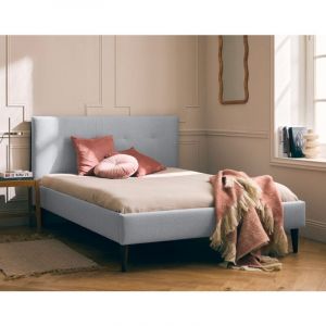 Monet - lit - 160x200 - sommier inclus - en tissu - Gris
