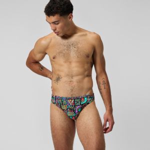 Speedo Print Beachstar Brief 2" Slip de Bain pour Homme, Neon Violet, 30