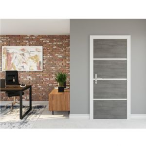 Nordlinger Pro Kit R&eacute;novation Porte &ndash; 890532 &ndash; Bois FSC Mixte 70% &ndash; Gris agate &ndash; Profil&eacute;s alu &ndash; Non encoll&eacute; - R&eacute;novation int&eacute;rieure
