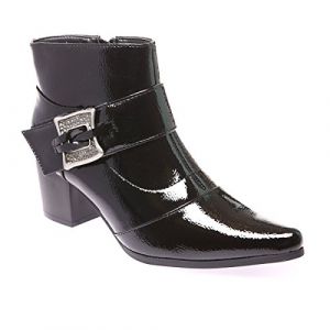 La Modeuse Lamodeuse Bottines noires à talon vernies avec boucle