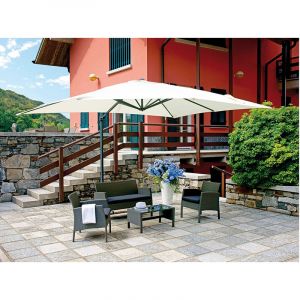 Image de Pegane Parasol d?port? rectangulaire 3 x 4 m avec poign?e mat anthracite m?t aluminium 77 x 53 mm