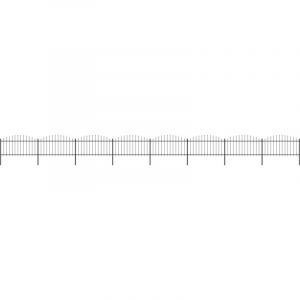 VidaXL Cl&ocirc;ture de jardin &agrave; dessus en lance Acier (1,25-1,5)x13,6m Noir