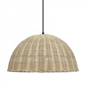 Kosmi Suspension en rotin nature tress&eacute; ANTIPAROS forme cloche