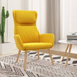VidaXL Chaise de relaxation Jaune moutarde Velours 341358