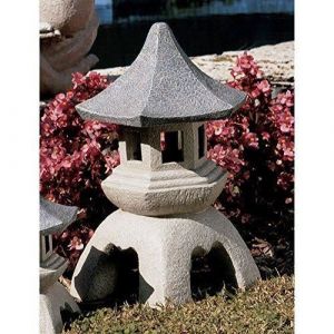 Blagdon Design Toscano Lanterne Décorative Asiatique Statue Extérieure, Grand 43.25 cm, polyrésine, deux tons pierre