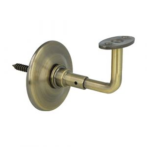 Amig - Support pour Rampe | Base pour Garde-Corps d'Escalier Résistant et Durable | Montage Mural | Acier | Couleur : Cuir | Inclut Vis et Chevilles