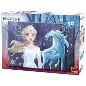 King Puzzle 50 Pieces Reine Des Neiges 2 : Elsa et Nokk le Cheval - Collection Enfant Disney - Frozen