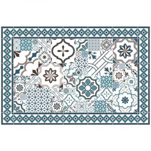 Atmosphera Tapis décoratif en Vinyle 50 x 75 cm - Bleu