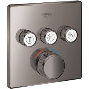 Grohe Grohtherm Smartcontrol Thermostatique pour installation encastrée 3 sorties, Hard graphite (29126A00)