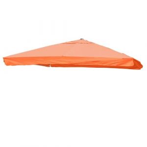 Toile pour parasol de luxe HW C A96 avec rabat 3,5x3,5m Ø4,95m polyester 4kg terrecuite