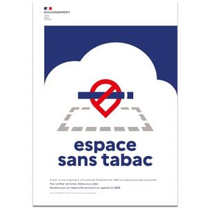 Signaletique.biz France - Panneau 'Espace sans tabac' – Décret 2025-582 – pvc – Format 21x30 cm