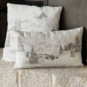 Home maison Housse de Coussin Sapins Enneig&eacute;s Gris clair 45x45 cm