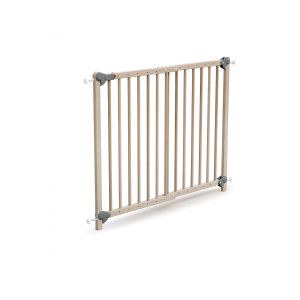 WEBABY Barrière de sécurité enfant bois naturel 73-110 cm