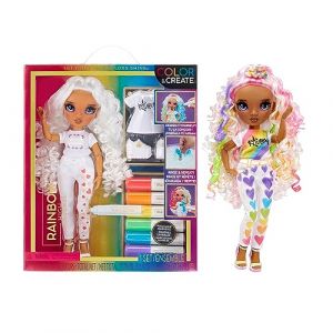 Rainbow high COLOUR & CREATE FASHION DOLL DIY - YEUX VIOLETS, CHEVEUX