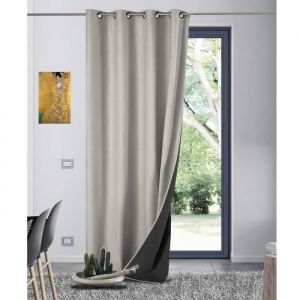 Home maison Rideau anti-froid doublé polaire (140x300 cm - Naturel)
