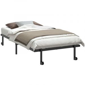 VidaXL Cadre de lit sans matelas pliable noir 100x190 cm acier