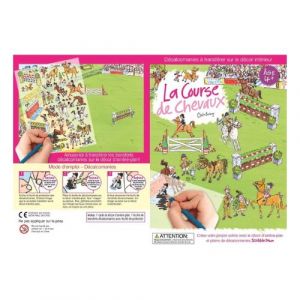 Loisirs Créatifs - Carte Décor + Décalcomanies : Scène La Course De Chevaux