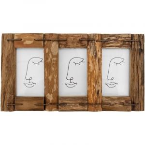 Aubry Gaspard Cadre photo 3 vues en bois recyclé – Rustique et naturel