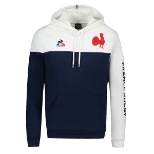 Le Coq Sportif FFR FANWEAR Hoody N&deg;2 M Dress Blues/New Tricot, Bleu/Blanc, pres du Corps Mixte