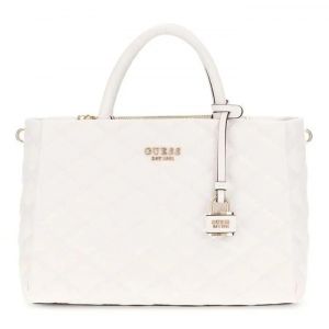 Guess Sac à main blanc pour femme - Tamsin Society Satchel Cream White 297940