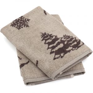 Linnea Lot de 2 torchons de cuisine &eacute;ponge coton ski 50x50 cm